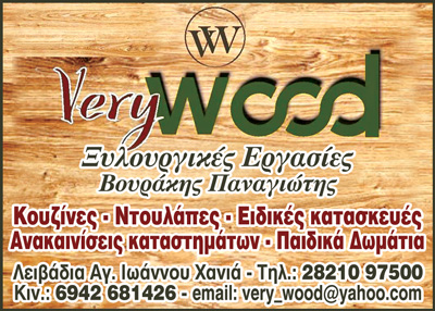 Το λογότυπο/σήμα της επιχείρησης ΒΟΥΡΑΚΗΣ ΠΑΝΑΓΙΩΤΗΣ VERY WOOD